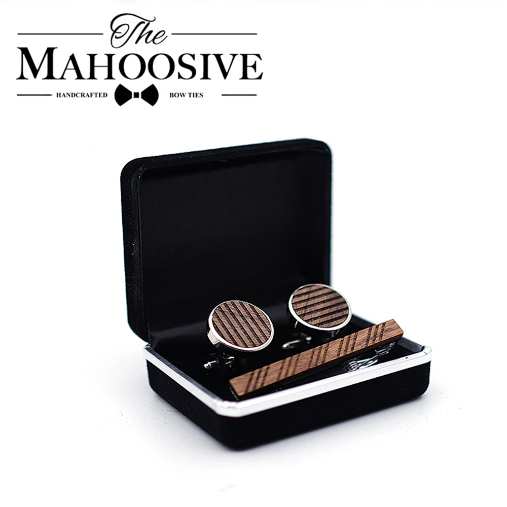 Tie Bar Set Gift - Gỗ Chất Lượng Cao Khuy Áo