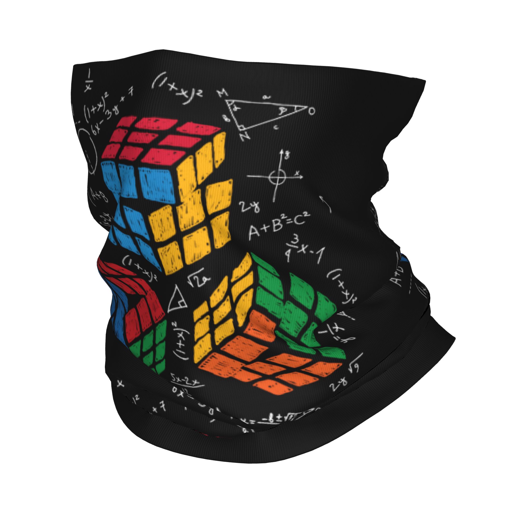 Neck Warmer Tube - Custom Math Rubiks Cube Winter Headband
