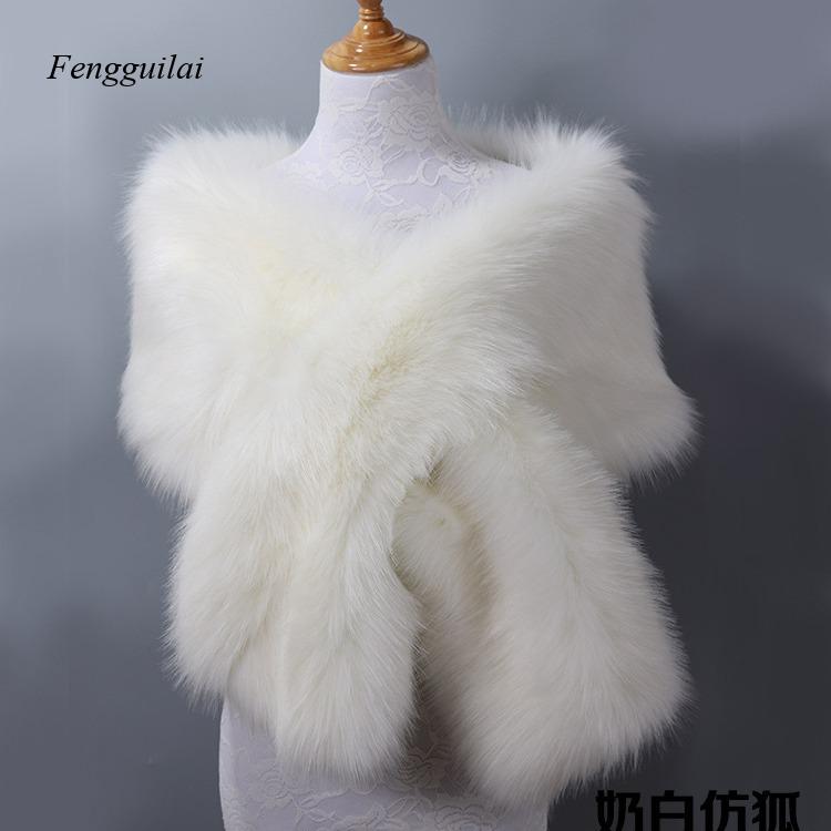 Women's White Faux Fur Shawl B - đánh giá và giá Stole Wedding Shawl