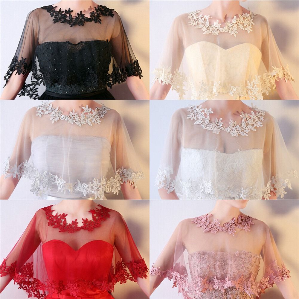 Fashion Lace Short Sleeve Shru - đánh giá và giá Stole Wedding Shawl