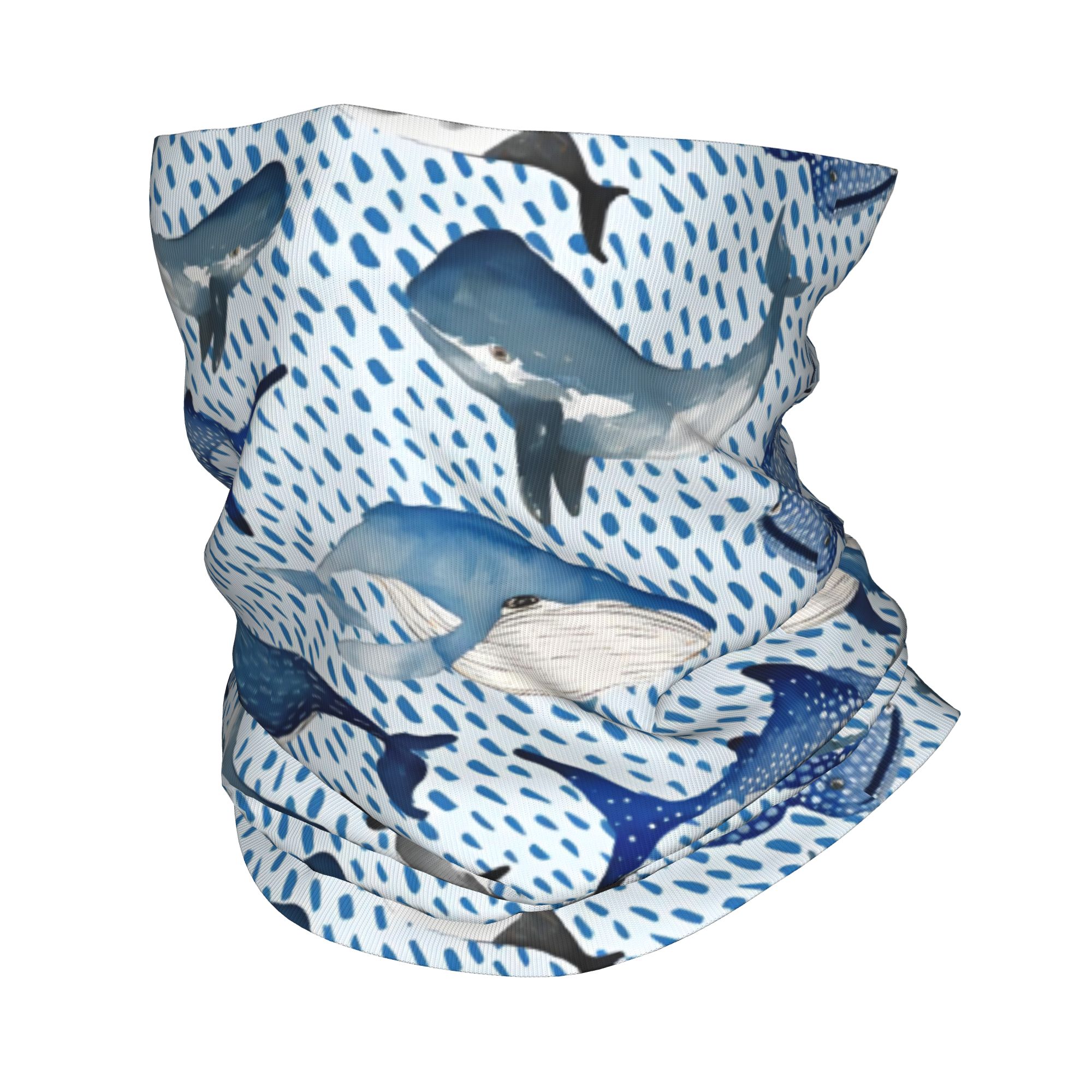 Custom Blue Watercolour Shark  - đánh giá và giá Neck Warmer Tube