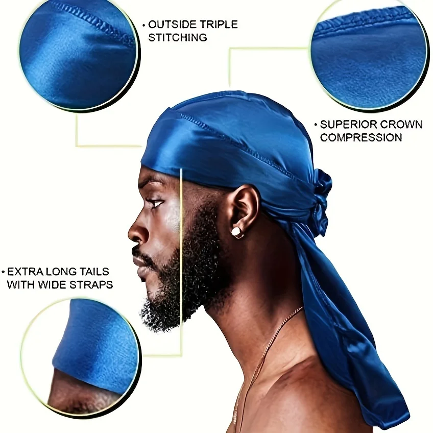 Men's Silk Durag Bonnet Bandan - đánh giá và giá Bandana Doo Rag