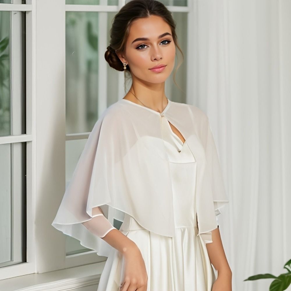 Vintage Sheer Chiffon Capelet  - đánh giá và giá Stole Wedding Shawl