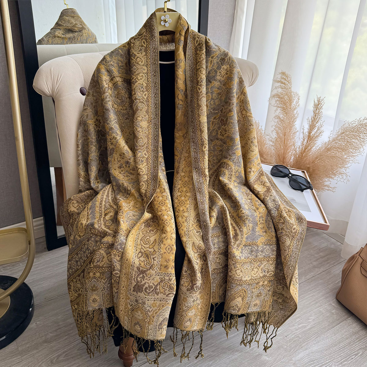 2025 Tassel Blanket Design Eth - đánh giá và giá Woven Scarf Blanket