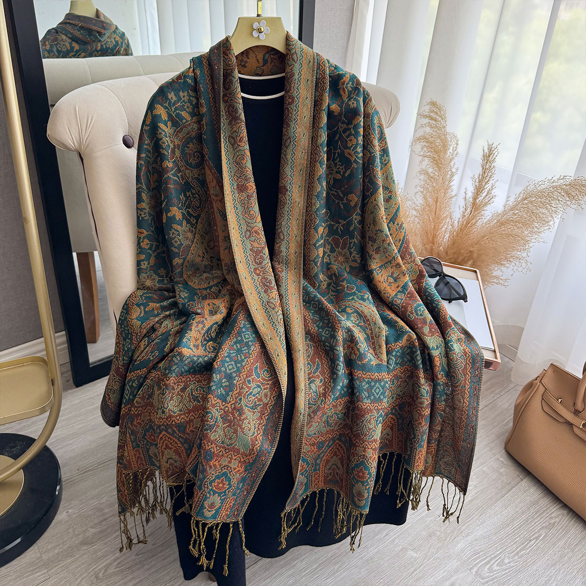 2025 Tassel Blanket Design Eth - đánh giá và giá Woven Scarf Blanket