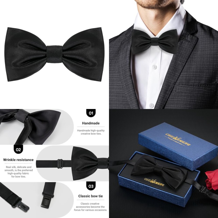 Mens Real Silk Classic Pre-Tie - đánh giá và giá Bow Tie Pre Tied