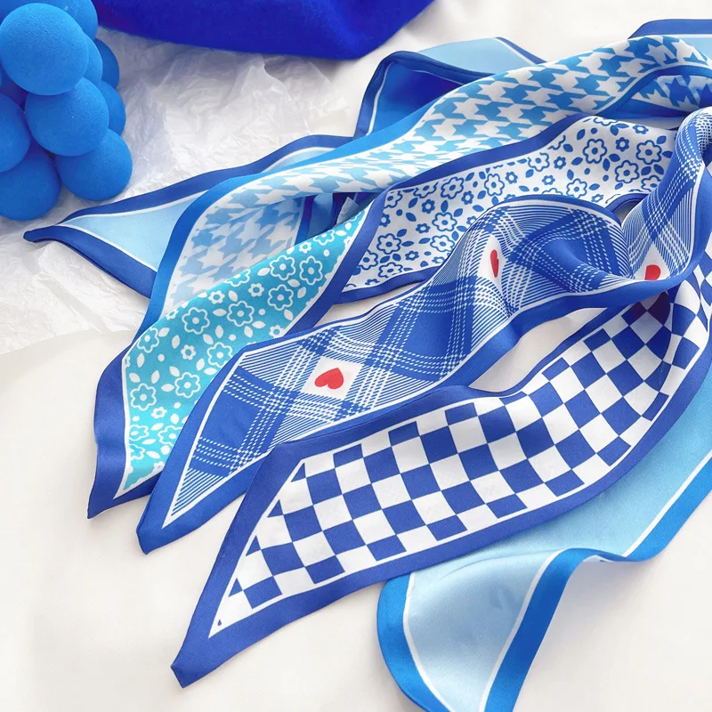 Klein blue silk scarf new chec - đánh giá và giá Ascot Neck Scarf